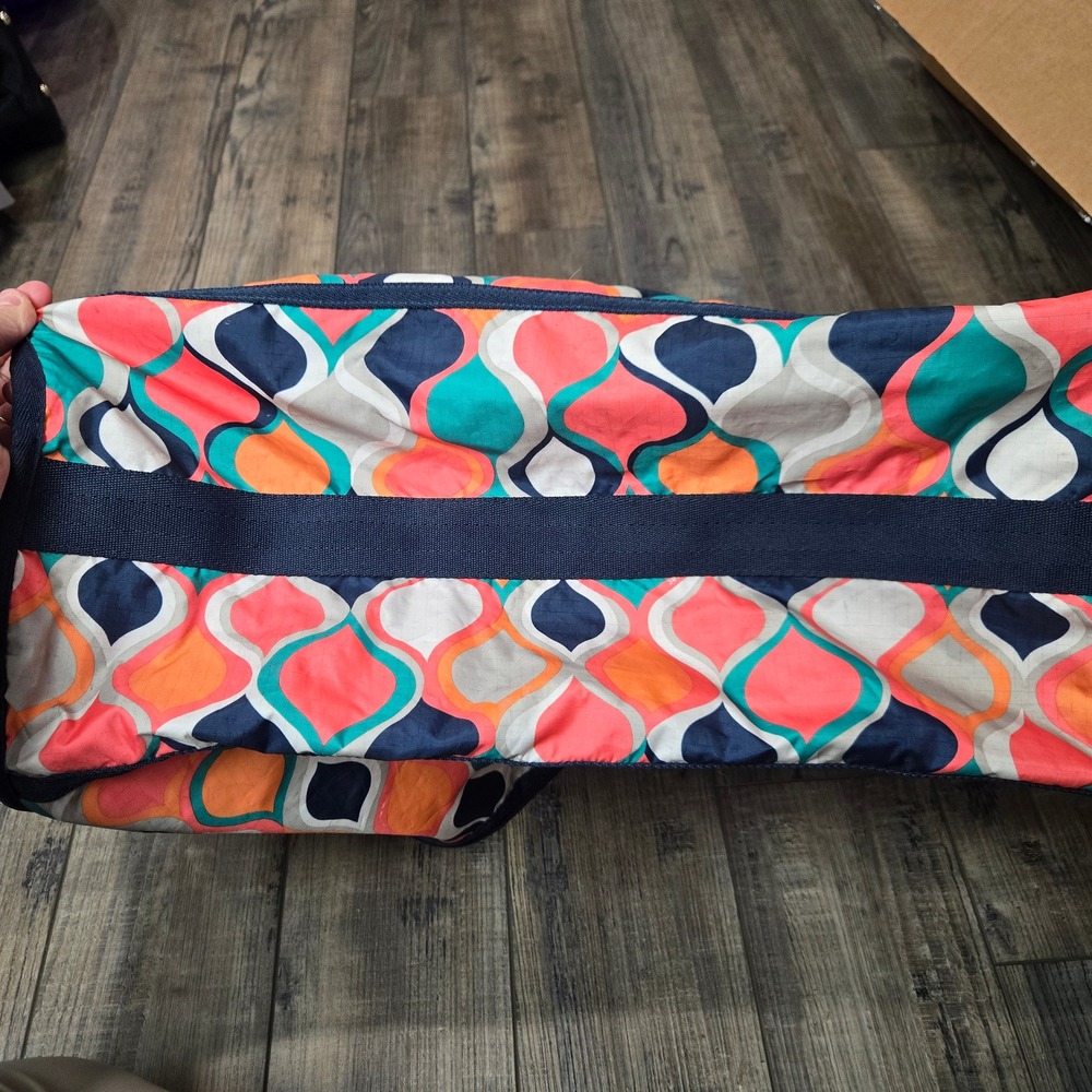 LeSportsac Large Weekender Duffle Bag Retro Geometric Ogee Print Multi-Color View 5